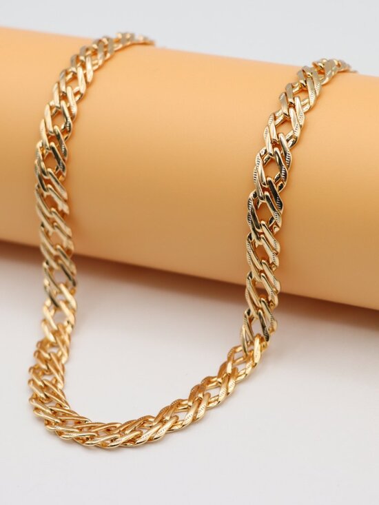 Other - Textured Rose Gold Cuban Chain Necklace  Bold Shine, XPNL0127